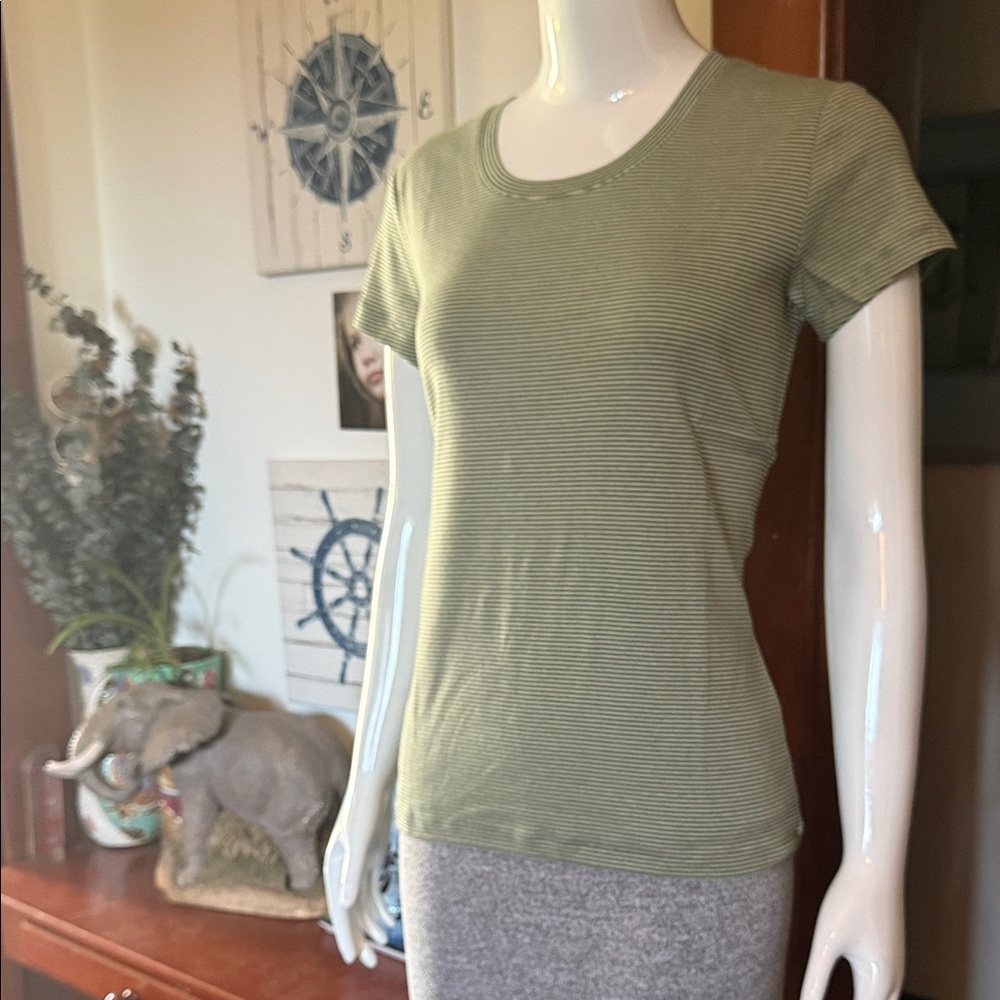 NWT northern reflections size small Olive Green Striped Women's Top